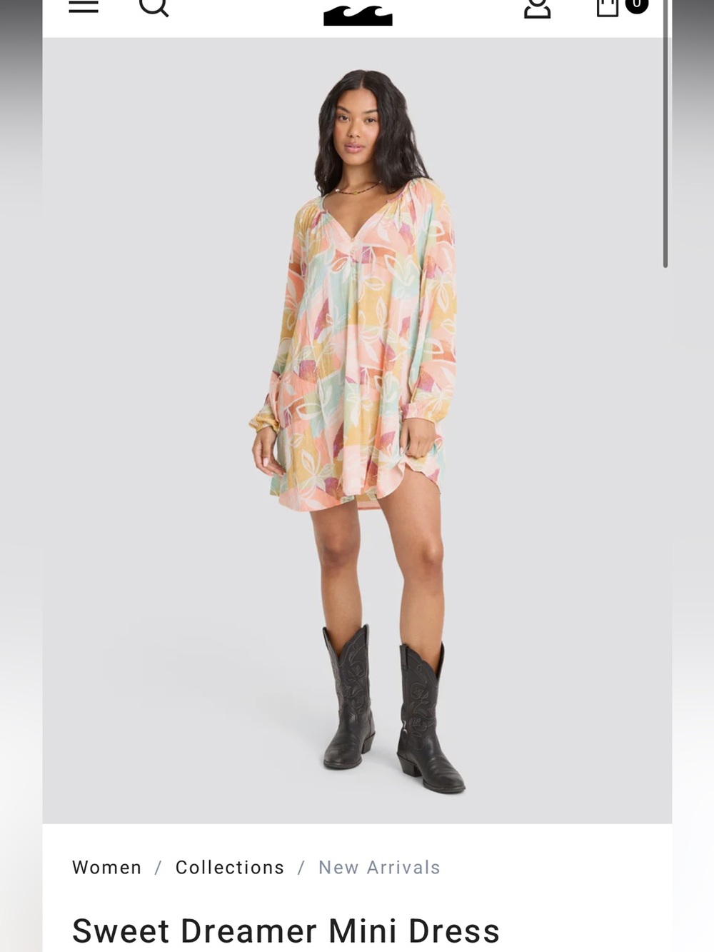 Billabong Sweet Dreamer - Soft Pastel Floral Mini Dress